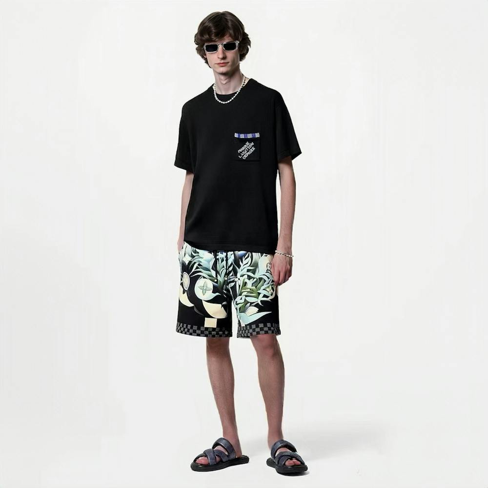 250212 New plaid pocket letter T-shirts