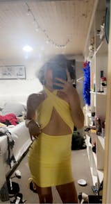 Evelyn Criss Cross Halter Dress Yellow – Shop Sierra Sprague