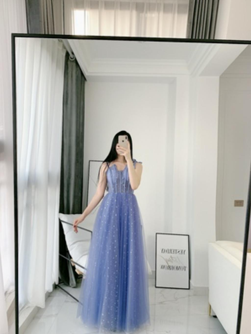 blue dress tulle