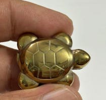 Raw Pyrite Turtle With FREE Selenite Plate