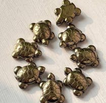 Raw Pyrite Turtle With FREE Selenite Plate