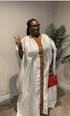 Adebisi White and gold sequence African Boubou dress