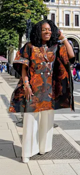 Aurelia Chocolate Brown African Pant Set