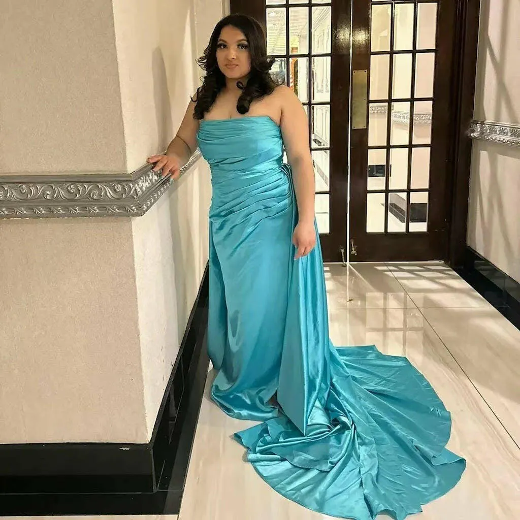 Ruffle Mermaid Prom Dress with High Slit