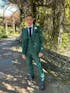 Dark Green Bespoke Peaked Lapel Three Pieces Men Suits