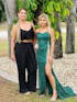 Modern Long Mermaid Strapless Sequined Evening Prom Dresses With Front Slit