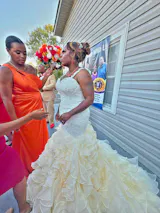 Wholesale Sweetheart Fit and Flare Lace Wedding Dresses TieScarlet Ruffless Tulle Bridal Dress with Court Train