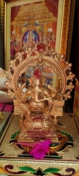 Ganesh with arch 4" Panchaloha idol