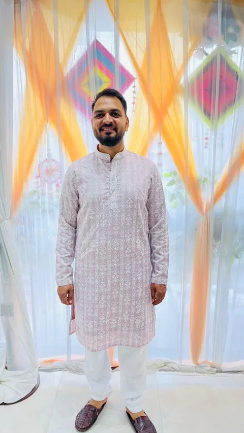 Floral Silk Kurta & Pajama Set Ethnic Wear