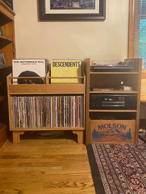 White Oak "Double Sidekick" Vinyl Record Storage Cabinet