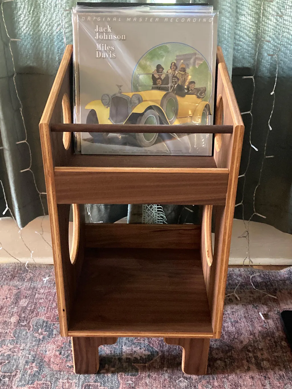 Walnut "Sidekick" Vinyl Record Storage Cabinet
