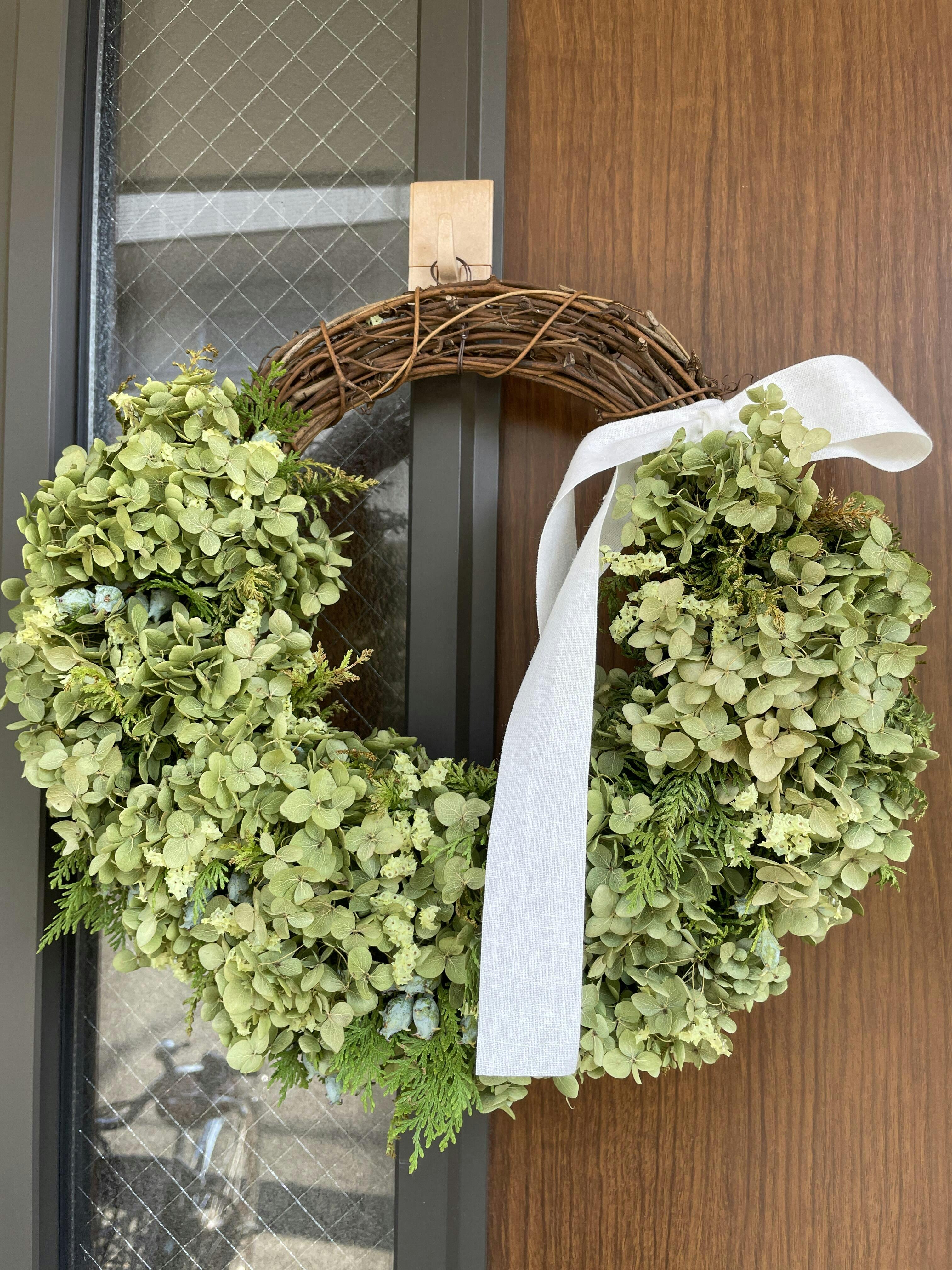 受注販売】夏の枝ものでつくったグリーンサマーリース（生花）