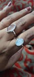Rainbow Moonstone Silver Oval Ring