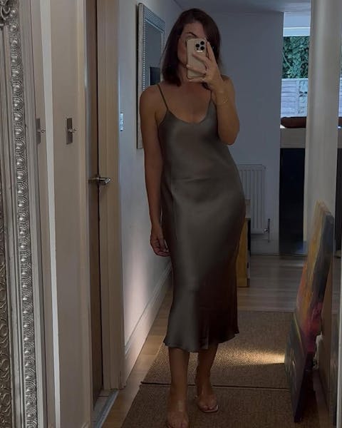 Pure Silk Spaghetti Strap Long Dress