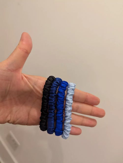 Skinny Silk Scrunchies - Cool-Headed (Set of 4)