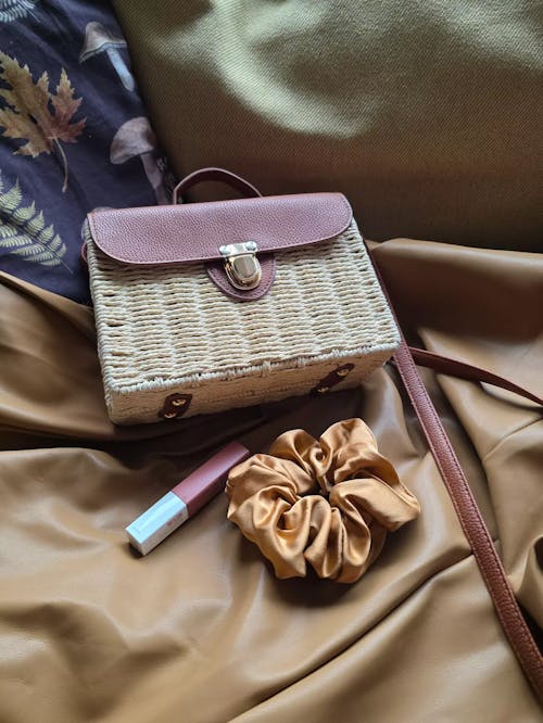 Large Silk Scrunchie - Caramel Brown