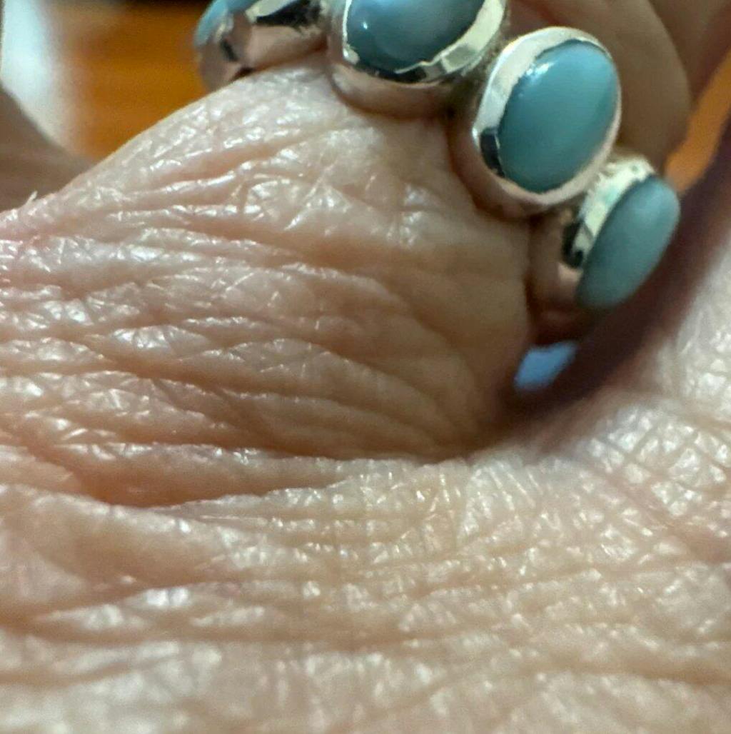 925 Sterling Silver Larimar Ring - Blue Ocean Larimar Eternity Band
