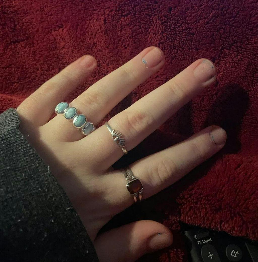 925 Sterling Silver Larimar Ring - Blue Ocean Larimar Eternity Band