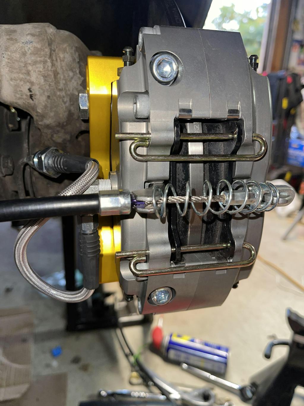 EXTENDED EMERGENCY BRAKE CABLE FOR 240Z 260Z 280Z USED IN WILWOOD DUAL CALIPER E-BRAKE KIT