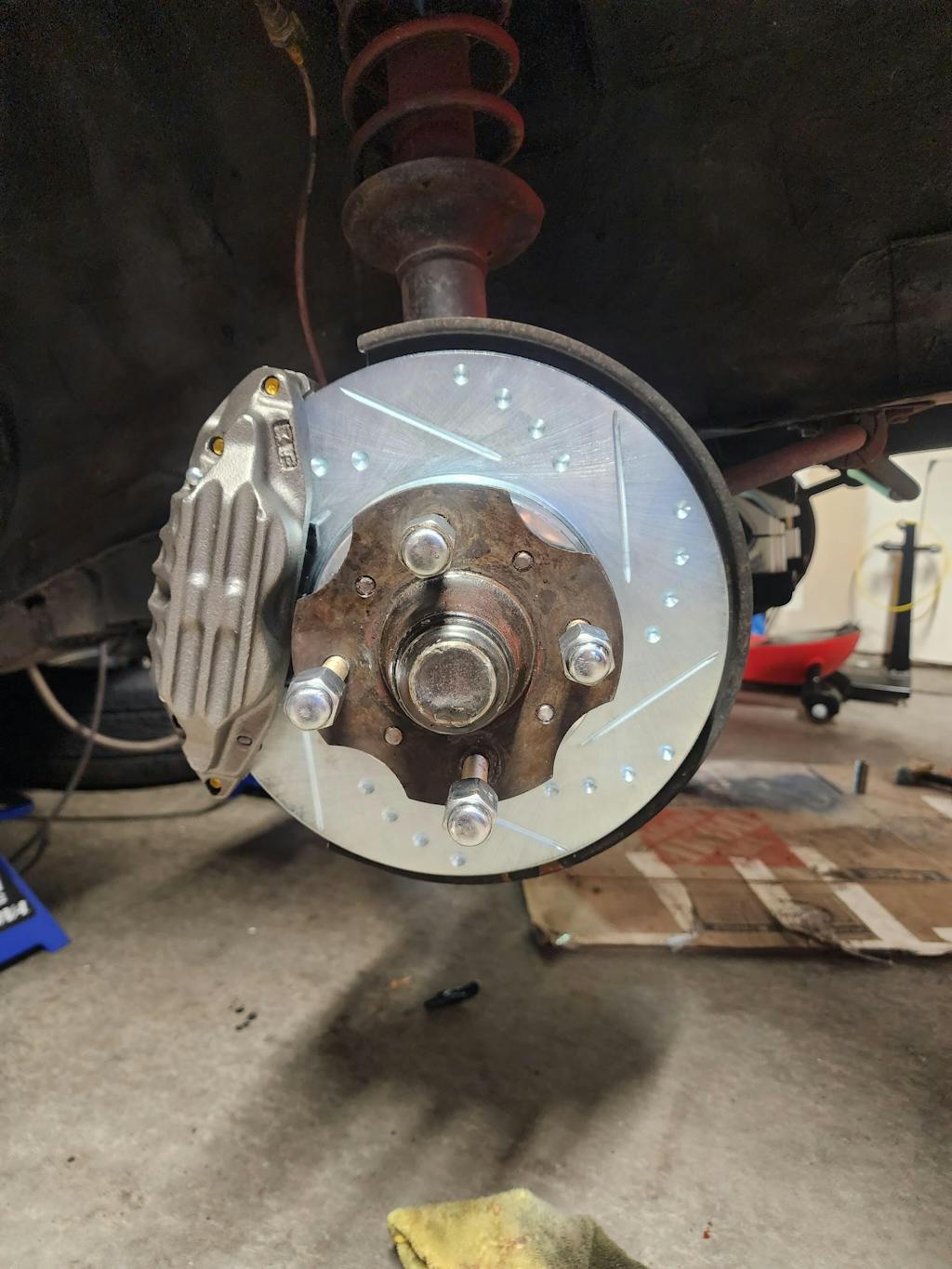 Drilled, Slotted and Vented Rotor (stage 4) Front kit toyota caliper 300zx rotor