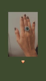 Royal Green Sunburst Silver Cocktail Ring