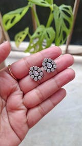 Petal Flower Silver Earring