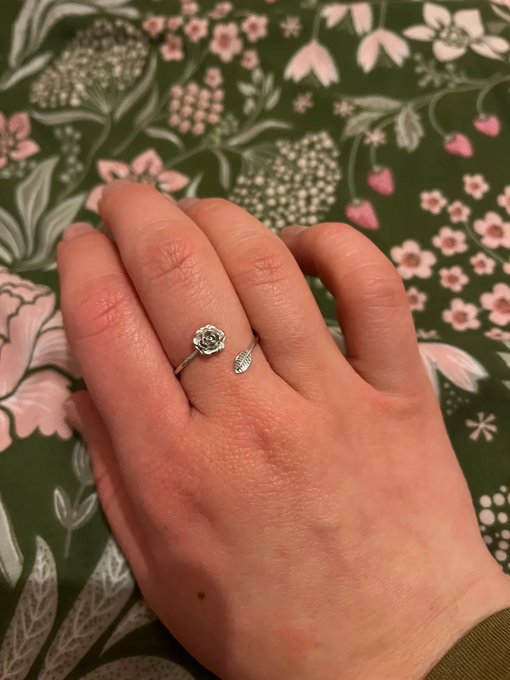 Rose Wrap Ring in Sterling Silver, Flower Ring, Silver Rose Ring, Adjustable Size