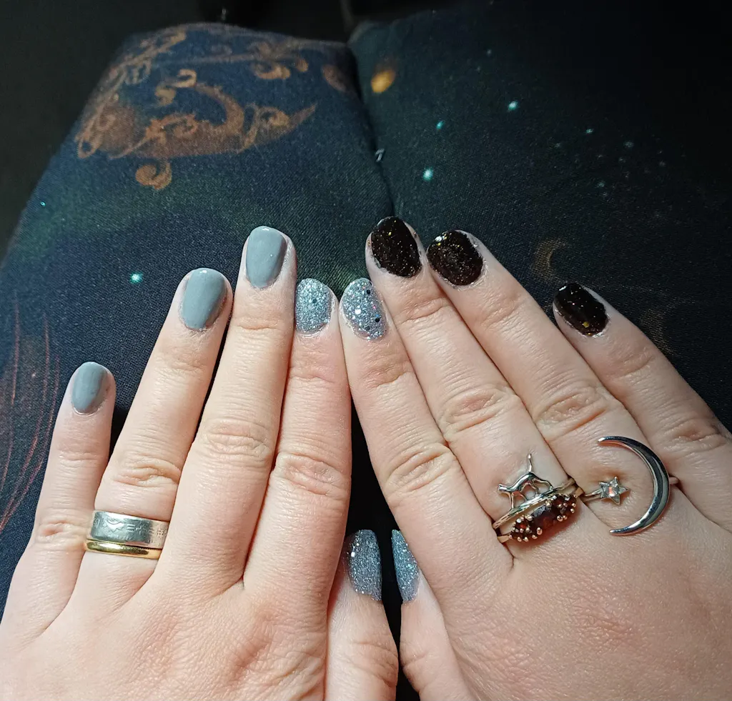 Opal Moon and Star Open Ring