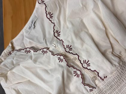 Adalyn Wavy Neck Embroidery 100% Cotton Dress