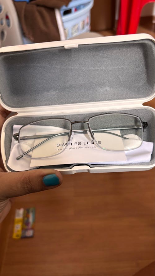 Armação | Metal Retangular Meio Aro Médio EM3 Grafite