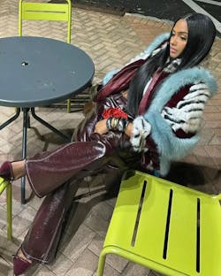 Multicolor Patchwork Plush Coat