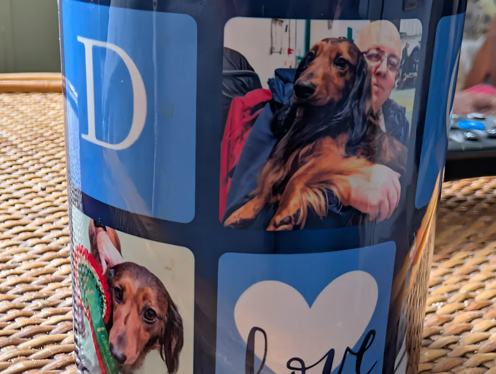 Personalised Dog Mug | Blue Photo Grid | Custom Dog Gift
