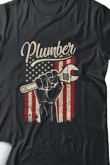 Plumber American Flag Plumbing Pipe Wrench USA Patriotic