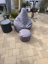 Gaming Sitzsack + Pouf Cozy im Set aus PVC