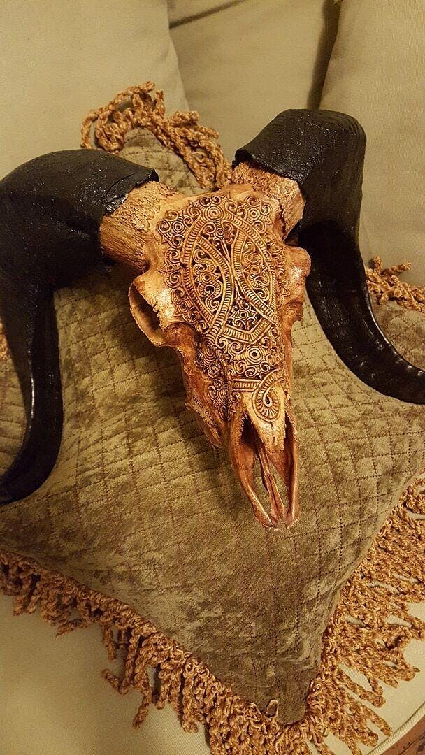 Hand Carved Ram Skull - White Phantom – Skull Bliss