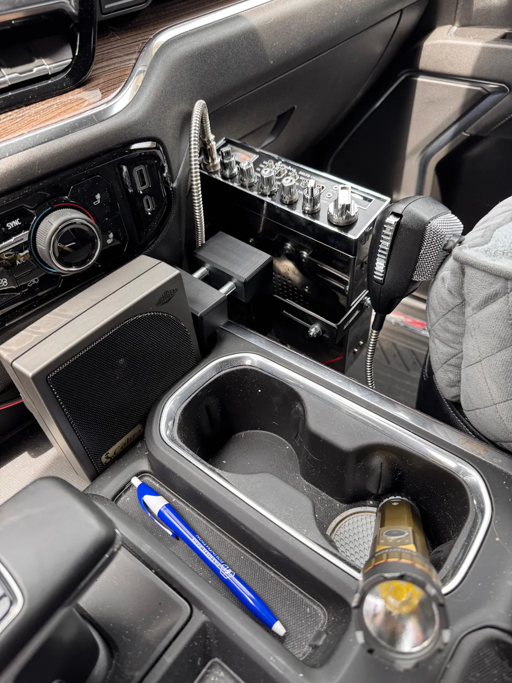 Adjustable Console Radio Mount - Clamping Mount Works With CB, Ham, GMRS Radios, Scanners and More
