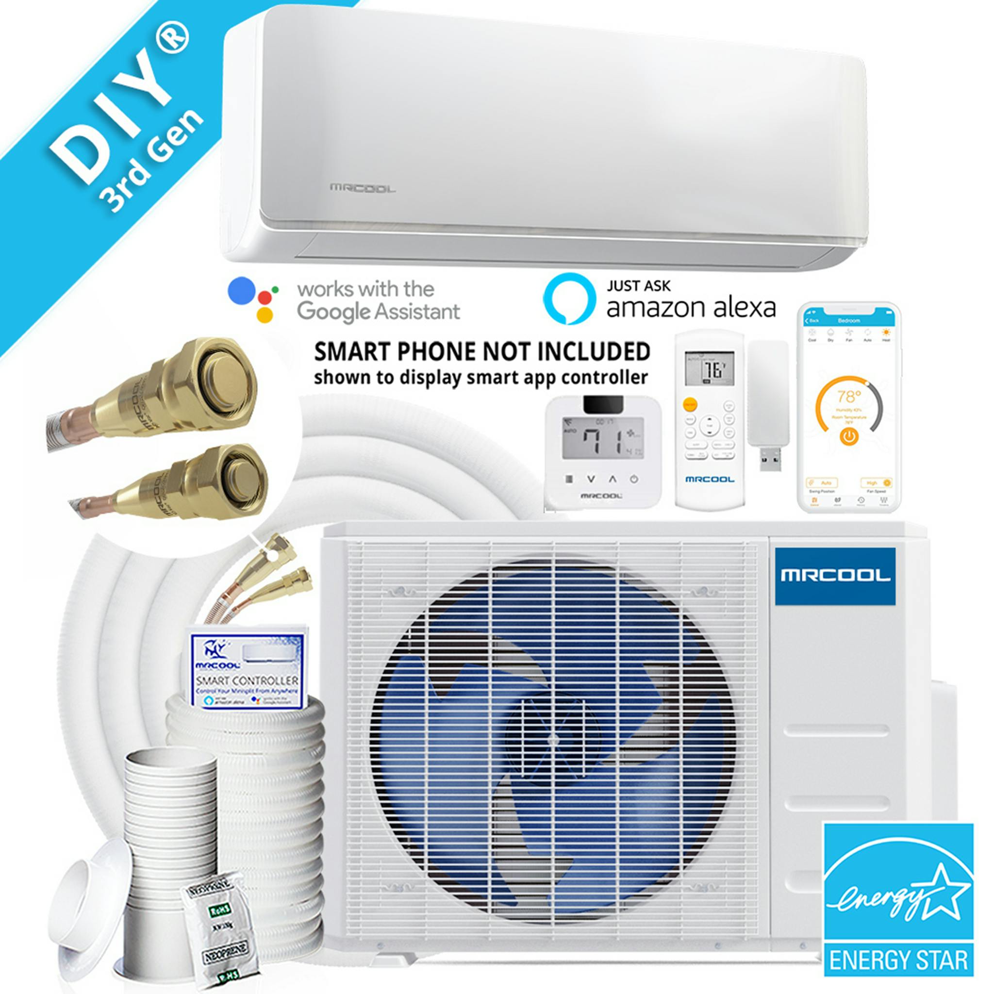 DIY MRCOOL 4th Gen 18K BTU Ductless Mini-Split Heat Pump Complete Syst