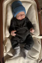 Light Blue Knit Cuff Beanie