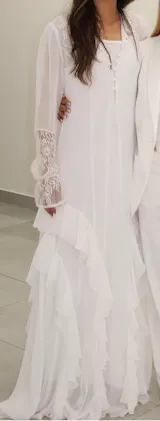 שמלת שיפון מקסי תחרה צנועה