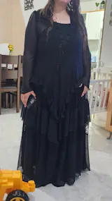 שמלת גלביה צנועה תחרה