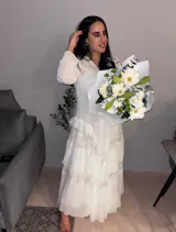 שמלת גלביה צנועה תחרה