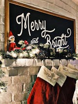 Merry and Bright Sign Natural, Beige