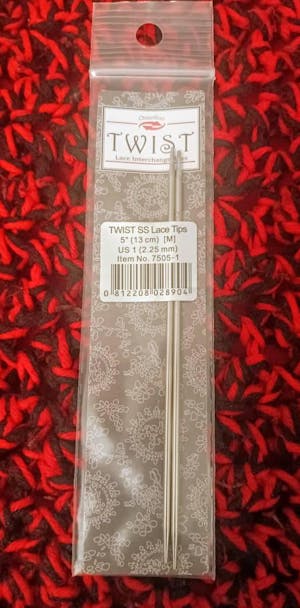 ChiaoGoo 5 Inch (13 cm) TWIST Lace Stainless Steel Knitting Needle Interchangeable Tips (All Sizes)