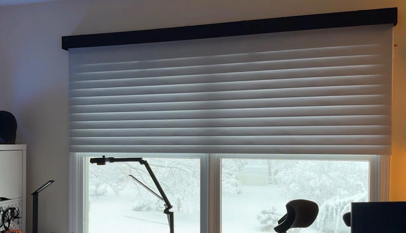 SmartWave Motorized Shangri-La Sheer Shades 85% Blackout Anti Dizziness