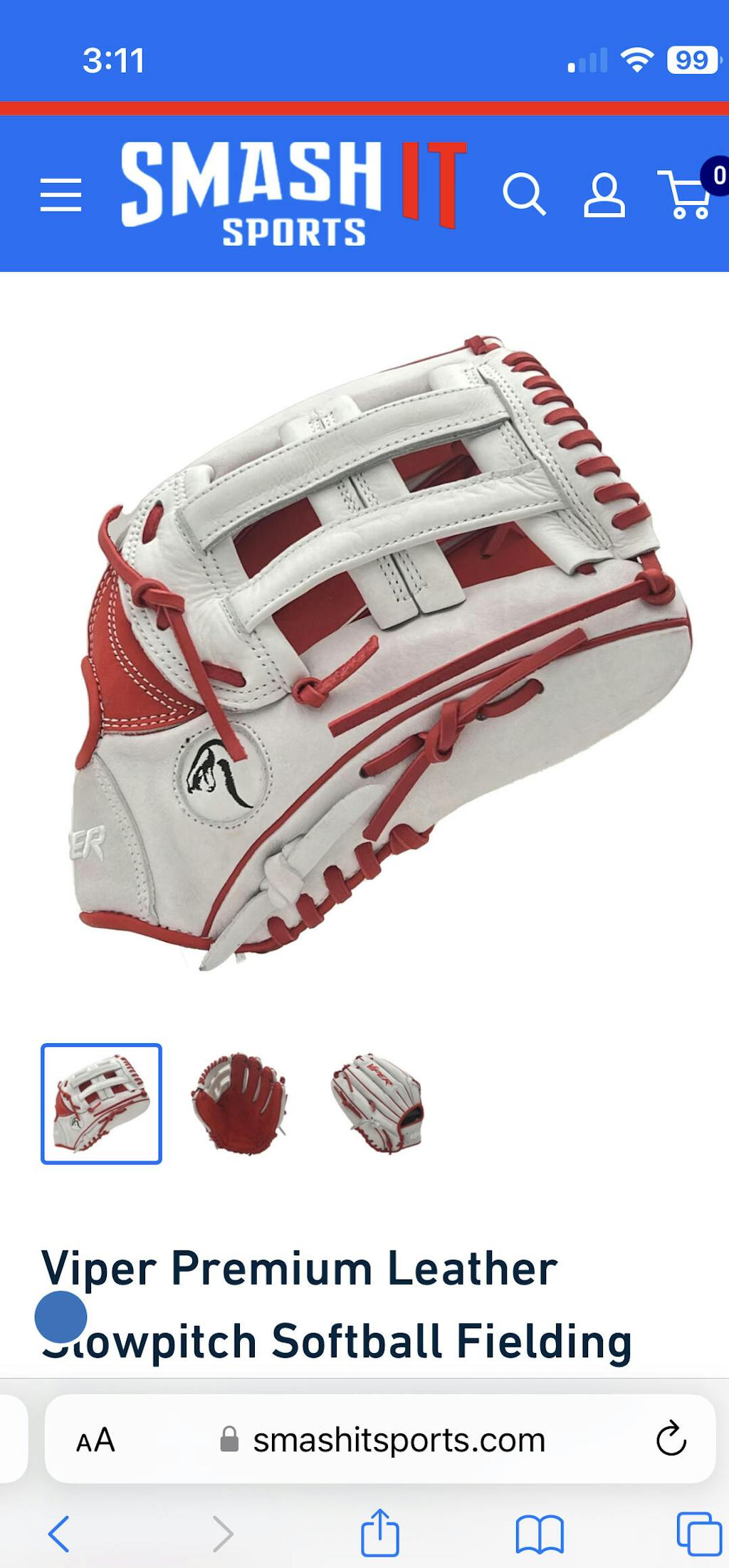 Viper Premium Leather Slowpitch Softball Fielding Glove Game Ready Edition VIPHSLWRD002