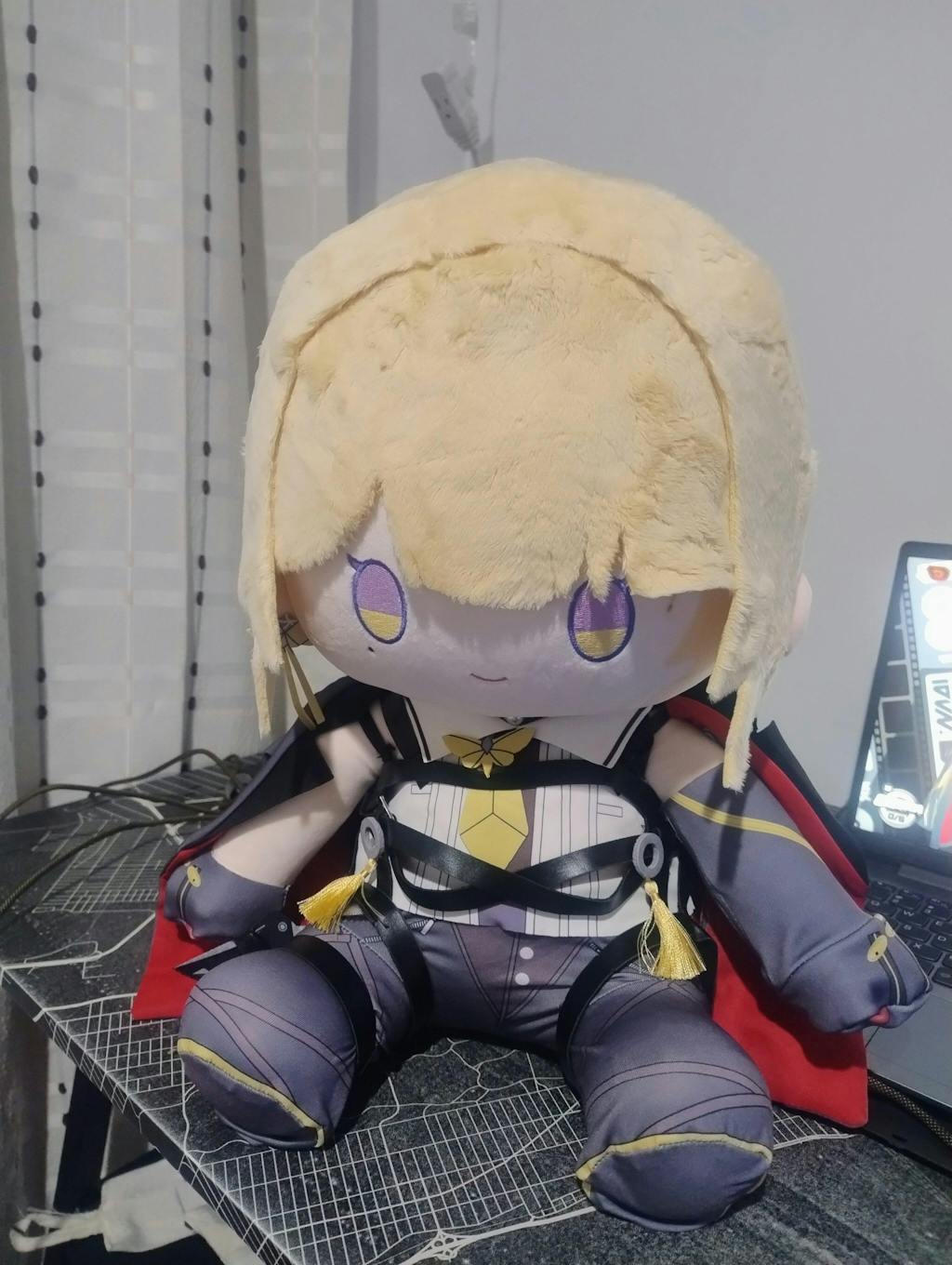 Smile House Fanart Yellow Hair Lady Staring Eyes Plush Doll 40CM