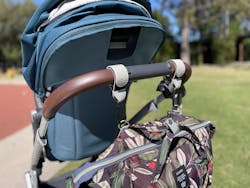 SmileyBubblyBaby Vegan Leather Pram Hooks - Stylish Stroller Clips for Nappy Bags