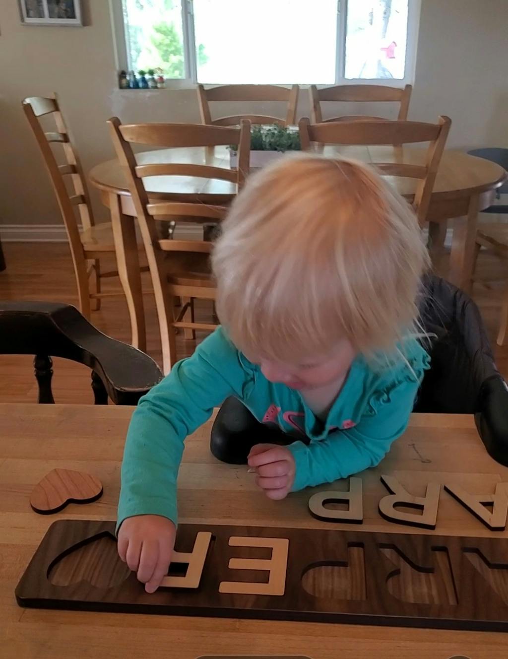 Personalized Wooden Name Puzzle For Child Made in USA Smiling Tree