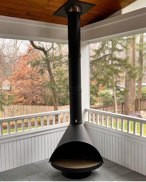 Zircon Wood burning Zircon 34" IN STOCK Mid century Modern Fireplace MCM fireplace available now while supplies last