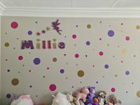 assorted size and colour polka dot wall stickers